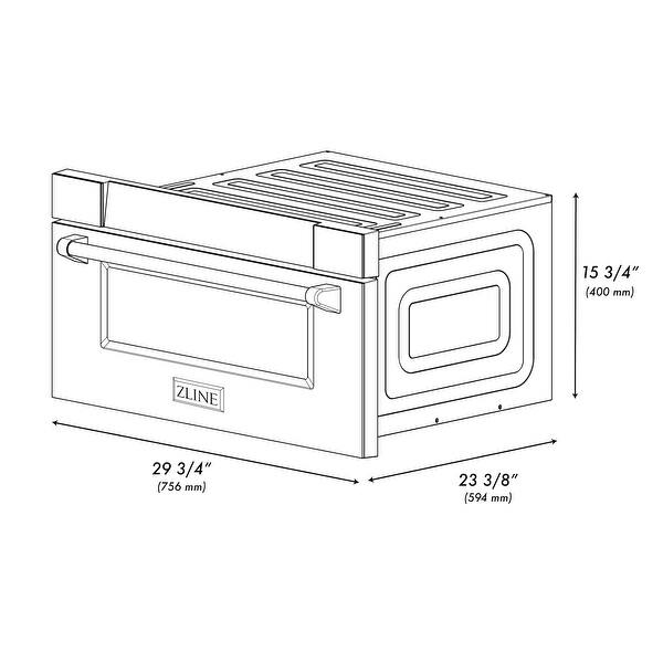 ZLINE 30" 1.2 cu. ft. Builtin Microwave Drawer in Black Stainless